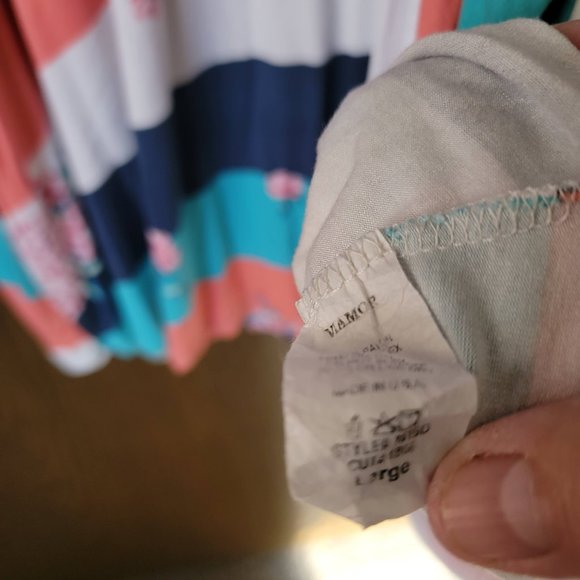 Viamor Striped Floral Dress Size Large - Picture 4 of 10